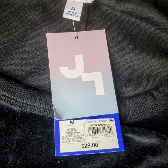 NWT JoyLab Black Velour Cropped Relaxed Fit Sweatshirt Women's Size Medium - Picture 9 of 16